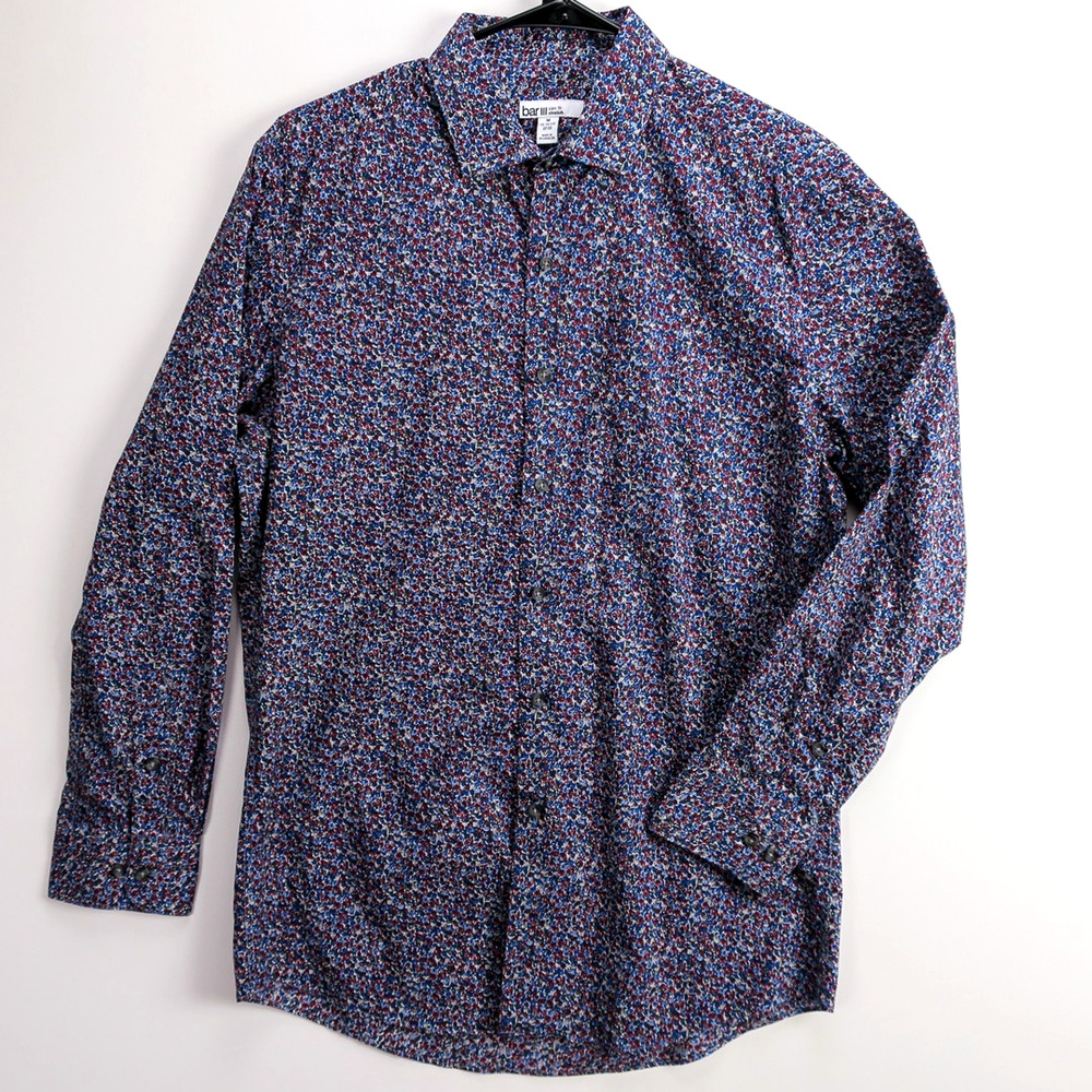 Men’s M Slim Fit 15.5 32/33 Floral Dress Shirt Business Casual Office | Bar III